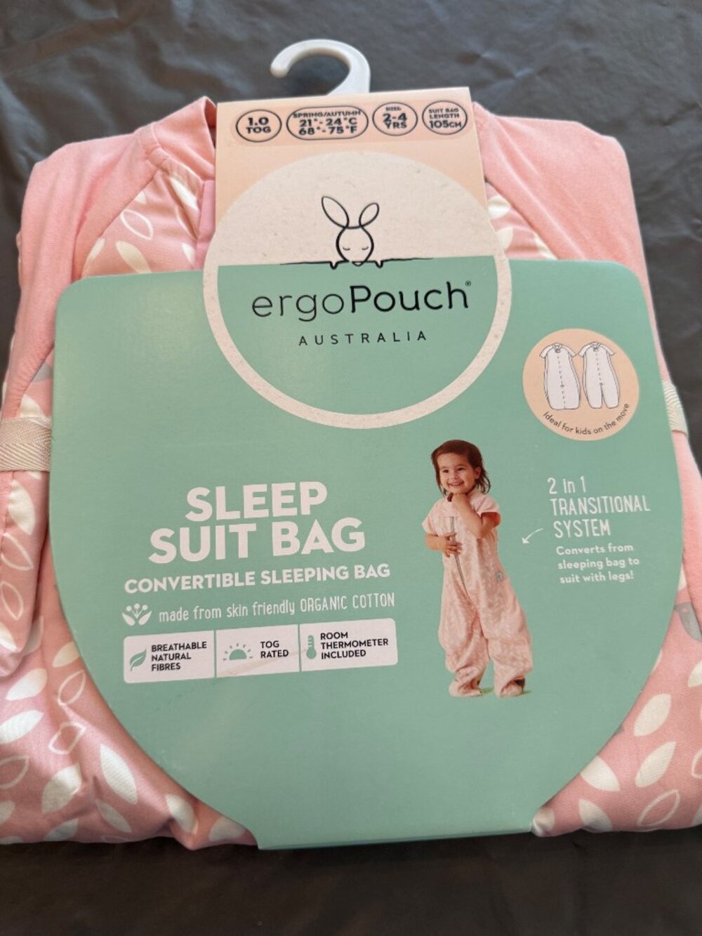 organic cotton short sleeve sleep suit bag NWT